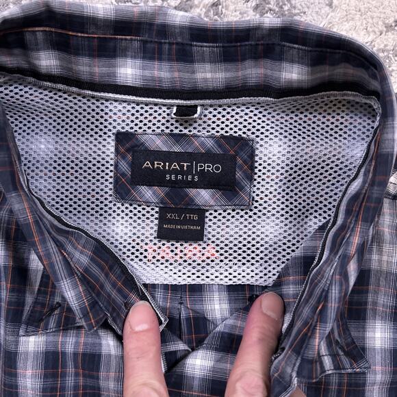 Men's Ariat Pro Series Button Down Plaid Print Shirt‎ Size 2XL XXL - Picture 4 of 9